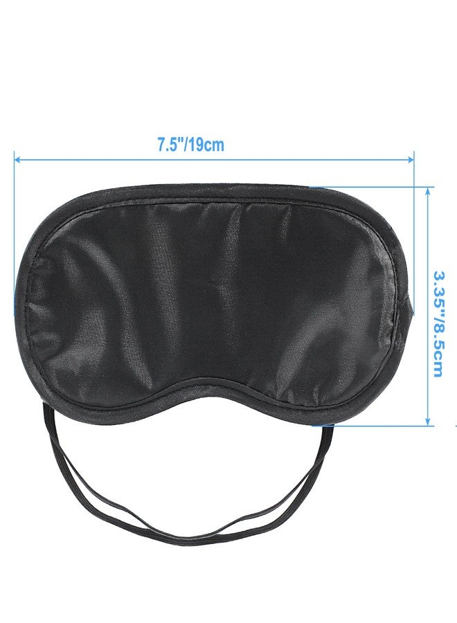 Coufce 12 PCS Satin Games Sleep Mask Eye Mask Sleep Blindfold Men & Women Night Eyeshade Travel Nap Team Building Games(Black) - Image 4